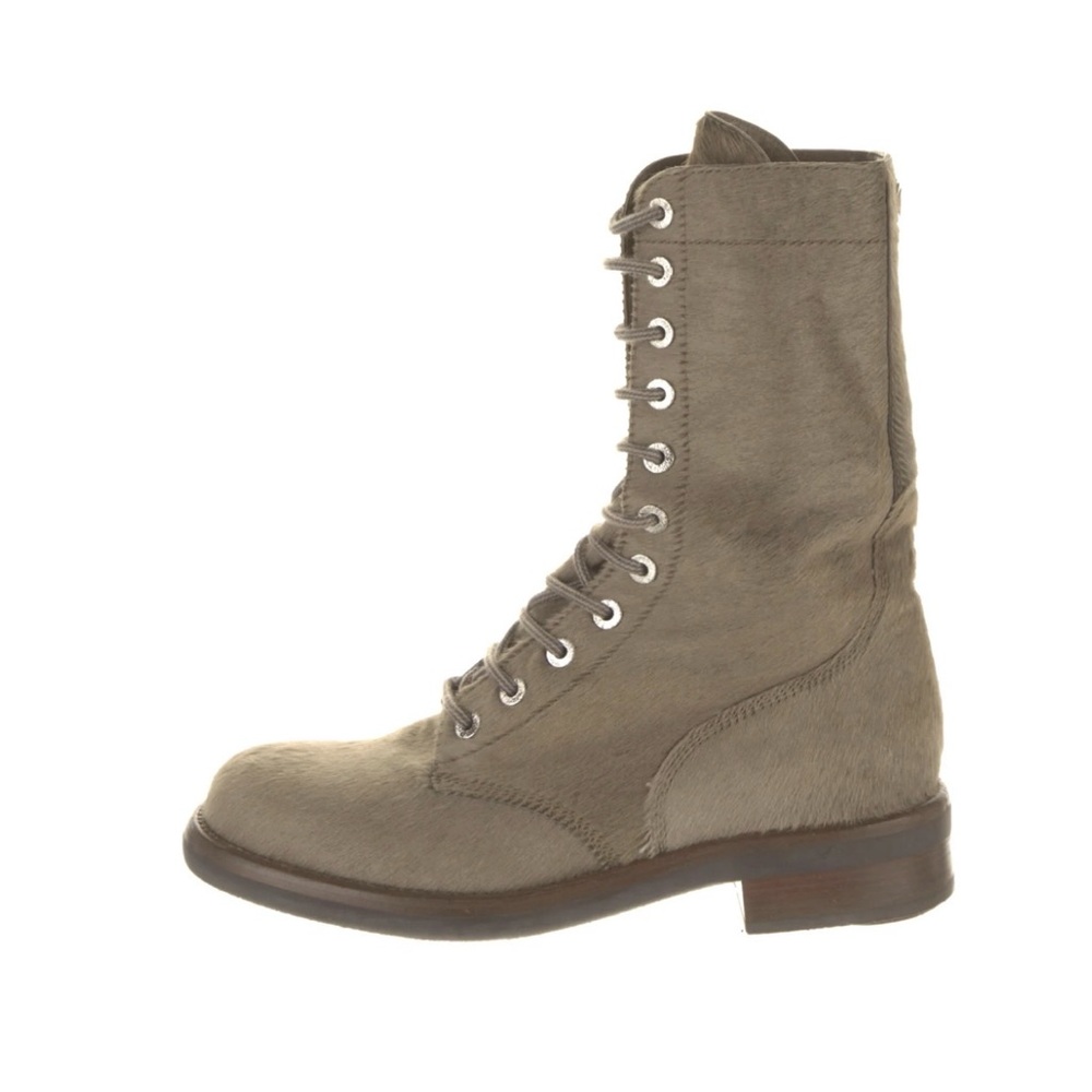 CHANEL Chanel Pony Hair Lace-Up Combat Boots (Vintage)